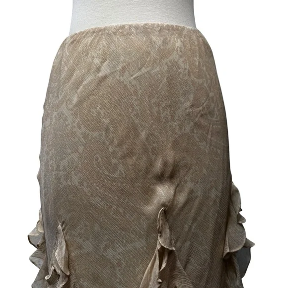 Lauren Ralph Lauren Silk Paisley Ruffled Maxi Skirt M - Picture 3 of 11